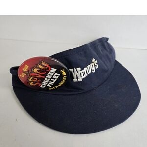 Wendy’s Visor and Pinback Fast Food Advertising 90s Vintage Canadian